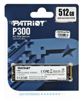 SSD Patriot P300 M.2 PCI-Ex4 NVMe 512GB 1.7GB/s