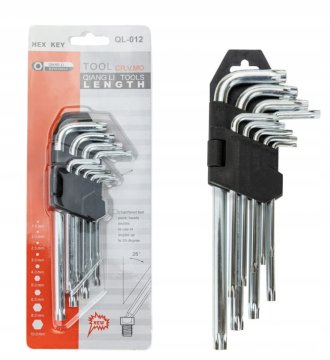 Vergionic Set Torx ključeva, 9 dijelova, T10-T50, imbus čelik