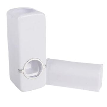 HOME & MARKER® Automatski dozator za pastu + držač četkica – bez bušenja, za kupaonicu | BRUSHBASE