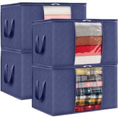 Severno 4x Organizator, navlaka, torba za pohranu odjeće, deka, posteljine, popluna, BAGGI, tamnoplavi set od 4.