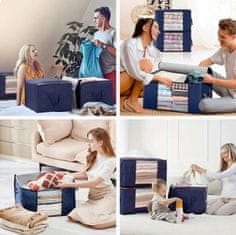 Severno 4x Organizator, navlaka, torba za pohranu odjeće, deka, posteljine, popluna, BAGGI, tamnoplavi set od 4.