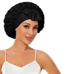Netscroll Svilena kapa za kosu, podesiva satenska noćna kapa s vezicama, protiv lomljenja i naelektrenosti, univerzalna veličina, Bonnet