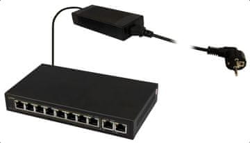 Pulsar PULSAR SG108 Gigabit Ethernet Switch s 8 PoE+ portova, Crni