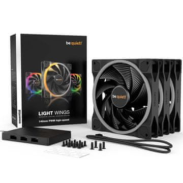 Be quiet! LIGHT WINGS (BL079) 140 mm 4-pin ARGB PWM 3x ventilatora