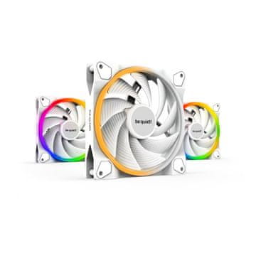 Be quiet! BE QUIET! LIGHT WINGS White High-Speed (BL103) trodijelni paket RGB 140 mm 4-pin PWM bijelih ventilatora