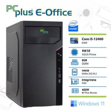 PCplus e-Ured i5-12400 8GB 512GB NVMe SSD Windows 11 Home stolno računalo
