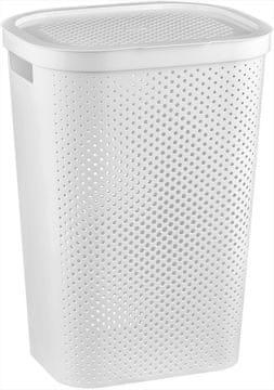 CURVER Košara za rublje INFINITY DOTS 59L, bijela, skandinavski dizajn