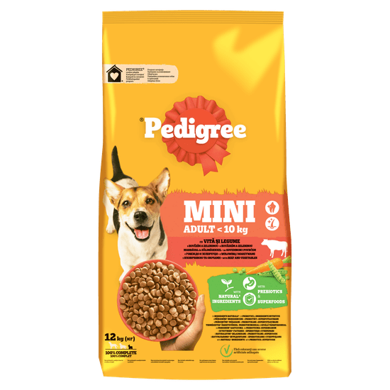 Pedigree hrana za odrasle pse malih pasmina, govedina 12 kg
