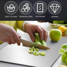 HOME & MARKER® Inox daska za rezanje hrane, antibakterijska, bez BPA, kuhinjska profesionalna ploča | VITABOARD