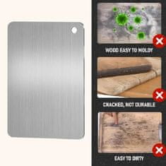 HOME & MARKER® Inox daska za rezanje hrane, antibakterijska, bez BPA, kuhinjska profesionalna ploča | VITABOARD