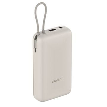 Xiaomi punjiva baterija s ugrađenim kabelom, 20000 mAh, bež