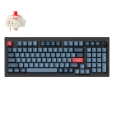 Keychron Keychron V5 Max QMK/VIA RGB gumb s crvenim prekidačem, bežična mehanička tipkovnica (crna)