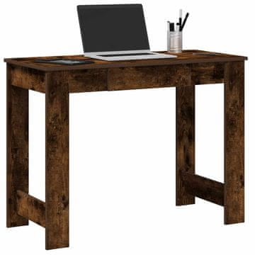 Vidaxl Radni stol, dimljeni hrast, 100x45x75 cm, materijal na bazi drva
