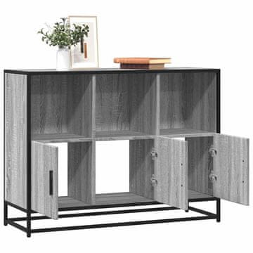 Vidaxl Komoda s ladicama, sivi hrast sonoma, 100x35x76 cm, materijal na bazi drva