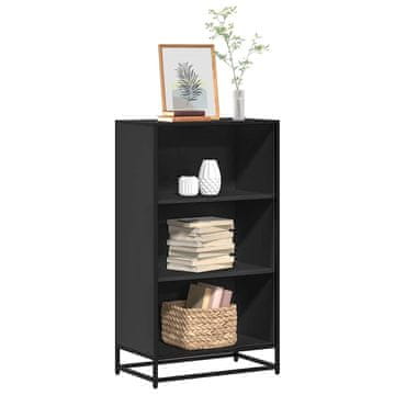 Vidaxl Polica za knjige, crna, 60x35x107,5 cm, materijal na bazi drva
