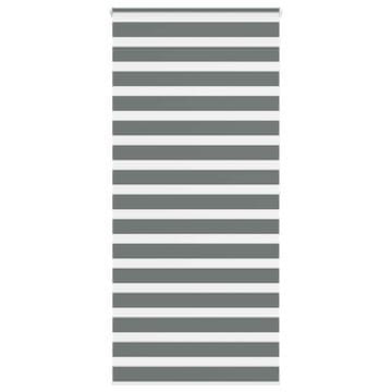 Vidaxl Zebra rolo zavjesa, tamno siva, širina tkanine 90,9 cm, poliester