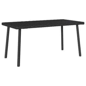 Vidaxl Pravokutni vrtni stolić za kavu crni 80x40x37 cm poliratan