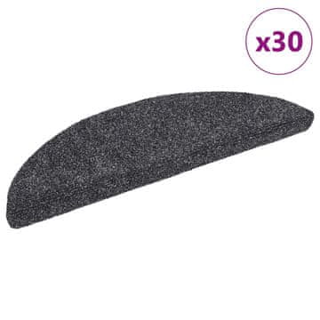 Vidaxl Samoljepljive prostirke za stepenice 30 kom tamnosive 56x17x3 cm