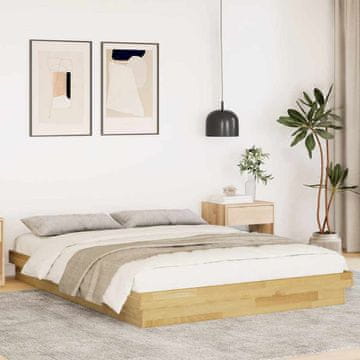 Vidaxl Okvir kreveta bez madraca 150x200 cm Masivno hrastovo drvo