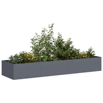Vidaxl Tegla za cvijeće antracit 280x80x40 cm čelik