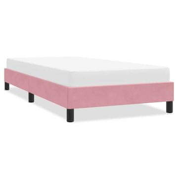 Vidaxl Okvir kreveta s madracem roza 90x220 cm baršun