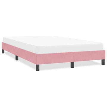 Vidaxl Okvir kreveta s madracem roza 120x220 cm baršun