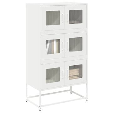 Vidaxl Komoda s ladicama bijela 68x39x123 cm čelična