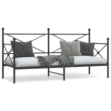 Vidaxl Dnevni krevet bez madraca crni 90x200 cm čelik