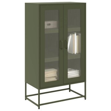 Vidaxl Komoda maslinasto zelena 68x39x123 cm čelična