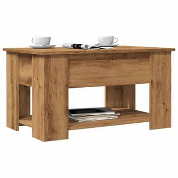 Vidaxl Klub stolić Artisan hrast 79x49x41 cm lijepljeno drvo