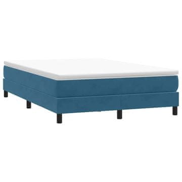 Vidaxl Krevet s boxspring oprugom bez madraca tamnoplave boje 140x210 cm