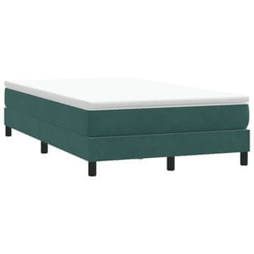 Vidaxl Krevet s boxspring oprugama bez madraca tamnozelene boje 120x210 cm
