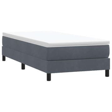 Vidaxl Krevet s boxspring oprugama bez madraca tamno sivi 90x210 cm baršun