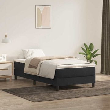 Vidaxl Krevet s boxspring oprugama bez madraca crni 90x220 cm baršun