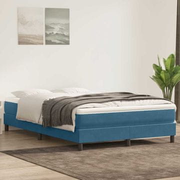 Vidaxl Krevet s boxspring oprugama bez madraca tamnoplave boje 140x220 cm