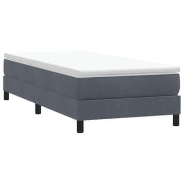 Vidaxl Krevet s boxspring oprugama bez madraca tamno sivi 80x210 cm baršun