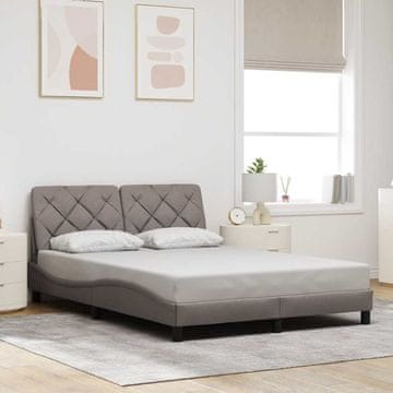 Vidaxl Okvir kreveta bez madraca, taupe, 140x190 cm, presvučen tkaninom