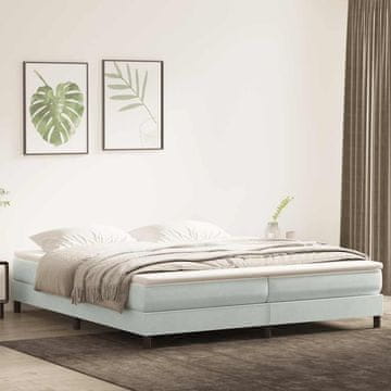 Vidaxl Krevet s boxspring oprugama bez madraca svijetlosivi 200x210 cm baršun