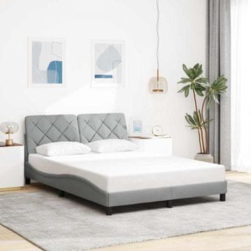 Vidaxl Okvir kreveta bez madraca svijetlo sivi 140x200 cm presvučen tkaninom
