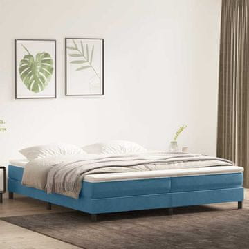 Vidaxl Krevet s boxspring oprugama bez madraca tamnoplave boje 200x210 cm