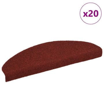 Vidaxl Samoljepljive prostirke za stepenice 20 kom. crvene 65x21x4 cm