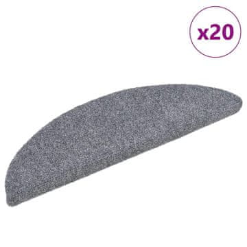 Vidaxl Samoljepljive prostirke za stepenice 20 kom svijetlo sive 56x17x3 cm