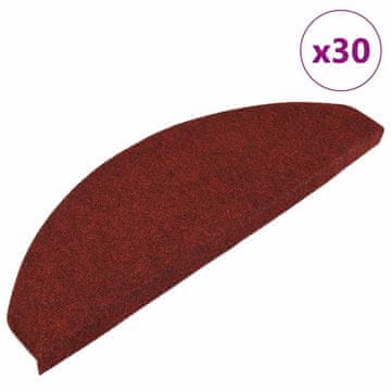 Vidaxl Samoljepljive prostirke za stepenice 30 kom. crvene 65x22,5x3,5 cm