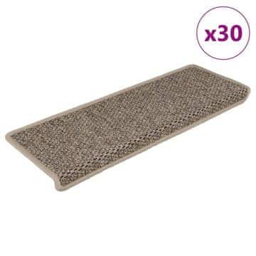 Vidaxl Samoljepljive prostirke za stepenice, izgled sisala, 30 kom. 65x21x4 cm