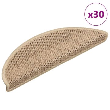 Vidaxl Samoljepljive prostirke za stepenice, izgled sisala, 30 kom 56x17x3 cm