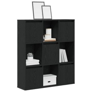 Vidaxl Polica, crna, 89x24x101,5 cm, materijal na bazi drva