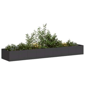 Vidaxl Crna tegla za cvijeće 360x80x40 cm Čelik