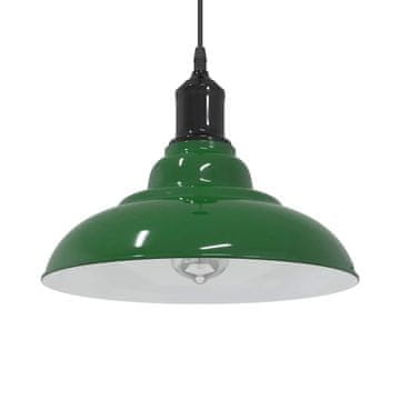 Vidaxl Viseća lampa s podesivom visinom E27 sjajno zelena metalna