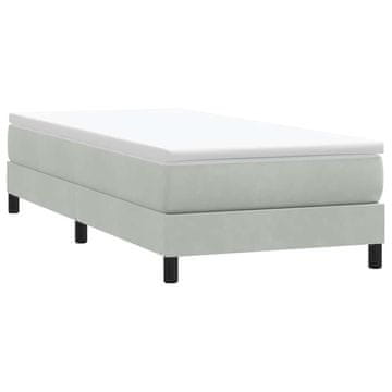 Vidaxl Krevet s boxspring oprugama bez madraca svijetlosivi 80x210 cm baršun