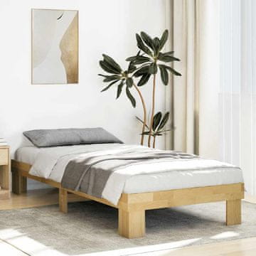 Vidaxl Okvir kreveta bez madraca 75x190 cm Masivno hrastovo drvo